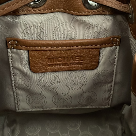 Michael Kors Brown Leather Mini Crossbody Bucket Bag - Picture 7 of 7